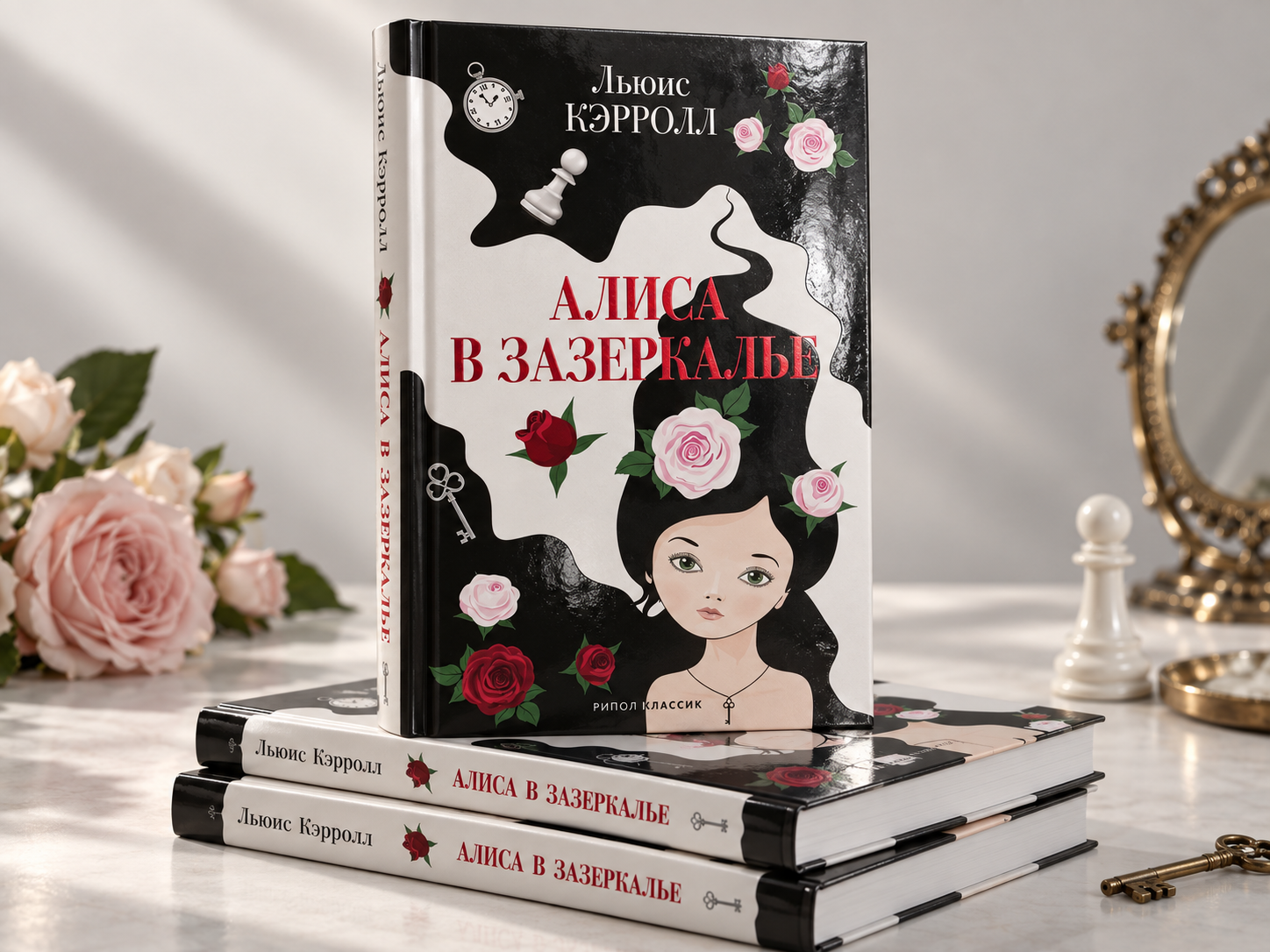 Книги «Алиса в Зазеркалье» с УФ-лаком на обложках